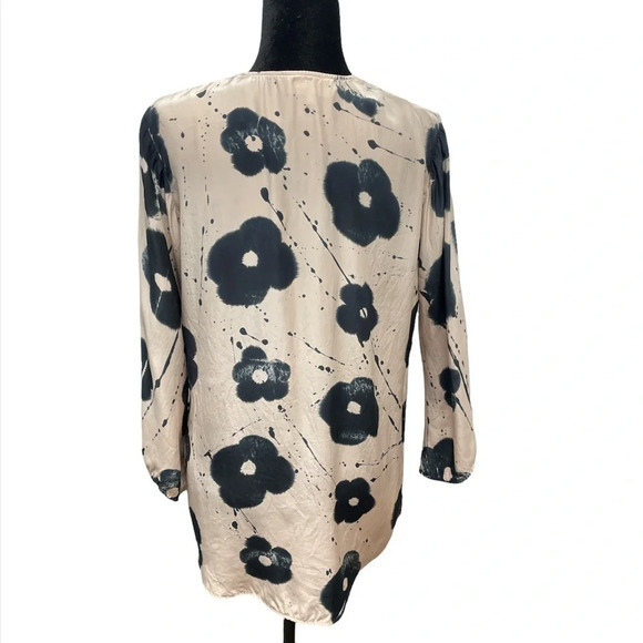 Amanda Bond Floral Silk Blouse Small Hand Dyed - Picture 5 of 11